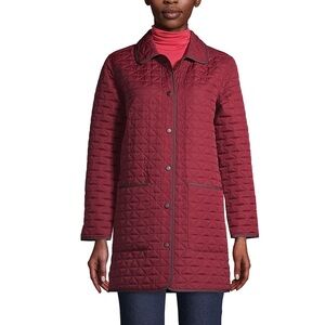 Lands’ End Insulated Reversible Barn Coat Quilted Rich Burgundy Women’s 2X Plus